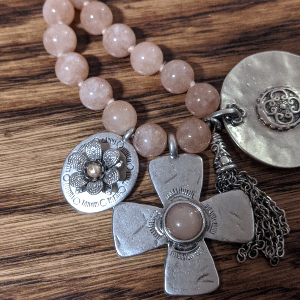 Rose Quartz necklace and 2 bracelets - Picture 6 of 8
